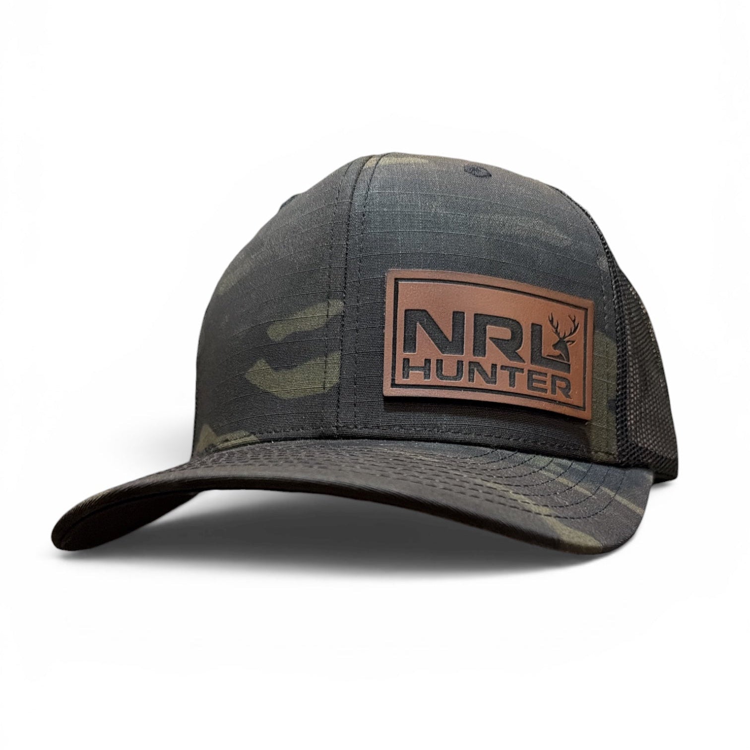 NRLH Black Multicam Brown Leather Patch Snapback
