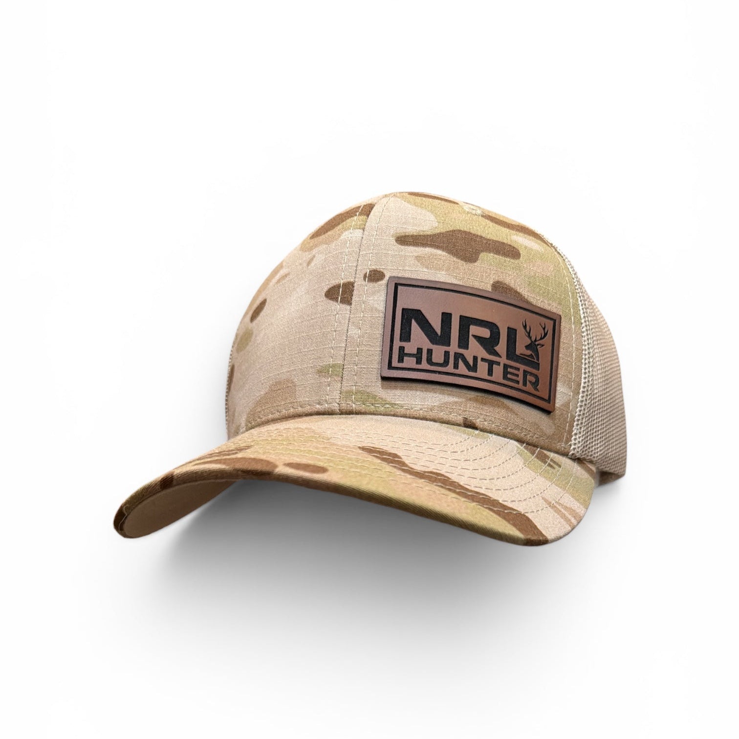 NRLH Brown Multicam Brown Leather Patch Snapback